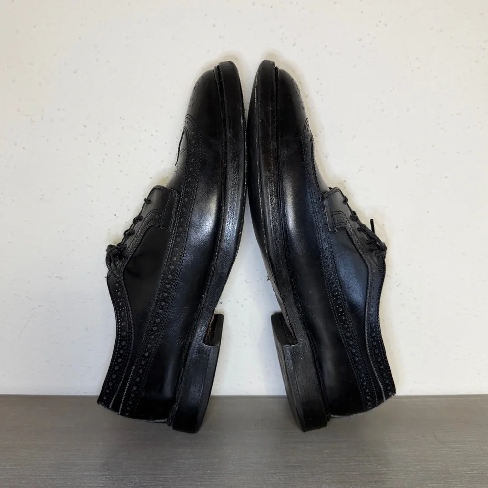 Allen Edmonds MacNeil Black Leather Wingtip Men's Dress Shoes Size 9.5 D Oxford